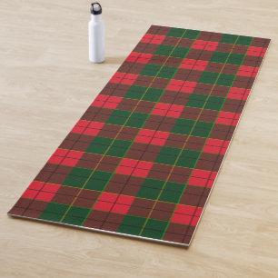Winter Holiday Tartan pattern  Scottish red green Yoga Mat
