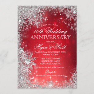 Winter Holiday Wedding Anniversary Invitation