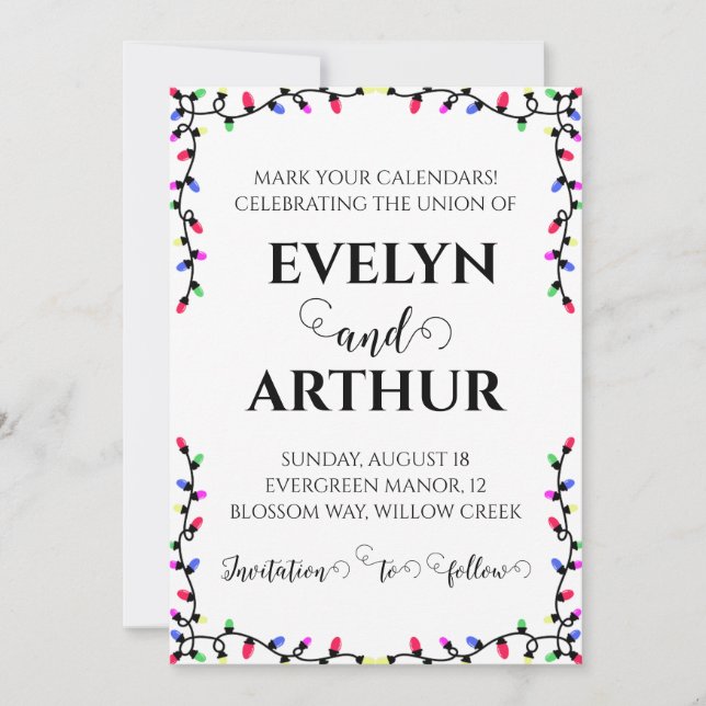 winter holiday wedding save the date invitations (Front)