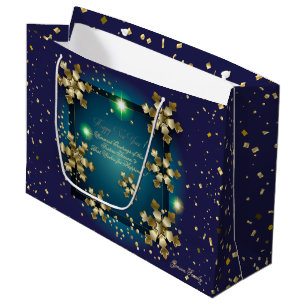 Winter Holiday Wishes XMAS Personalised Luxury Large Gift Bag
