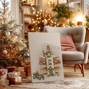 Winter Holidays Animals Nursery Poster