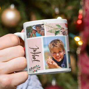 Winter Holidays   Christmas Family 6 Photo Collage Mug