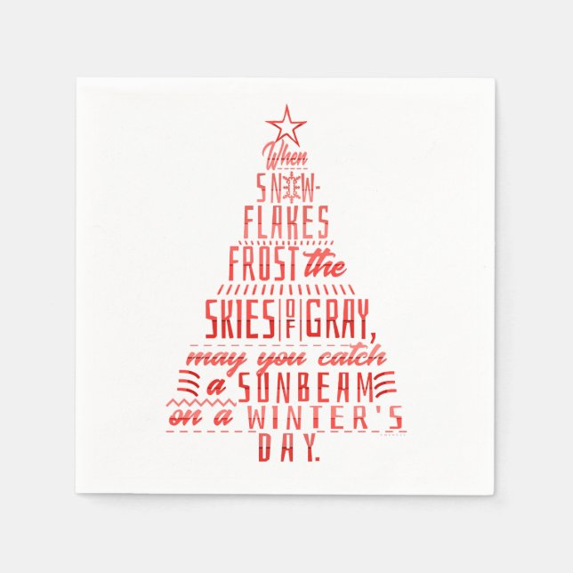 Winter Holidays Christmas Tree Snowflakes Poem Napkin (Front)