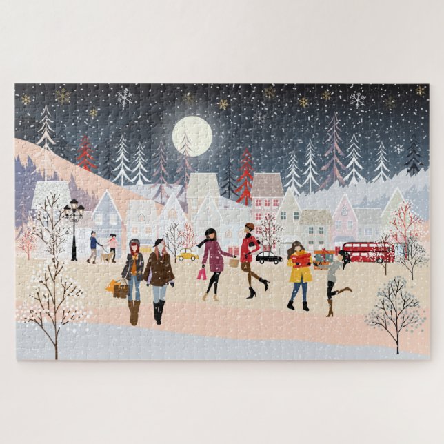 Winter Holidays Christmas Village Jigsaw Puzzle (Horizontal)