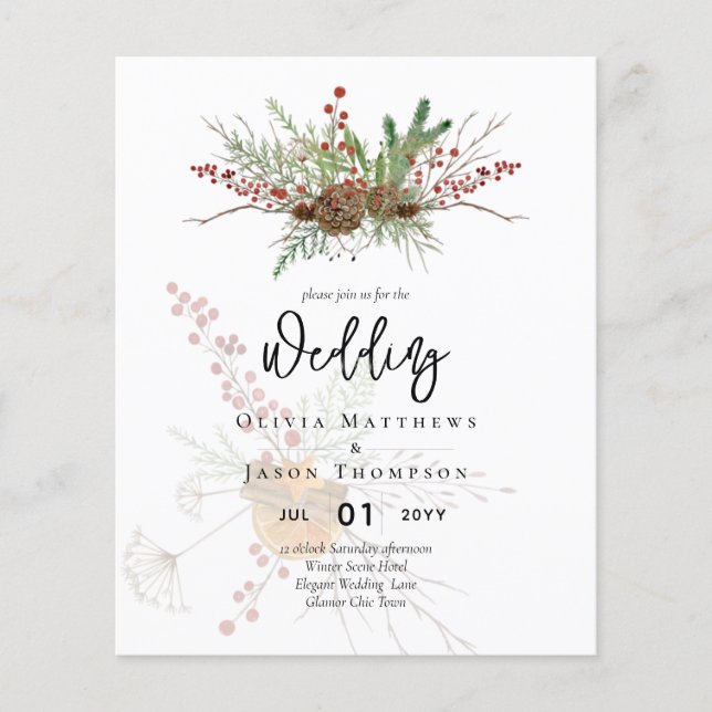 Winter Holidays Christmas Wedding Invitation  Flyer (Front)