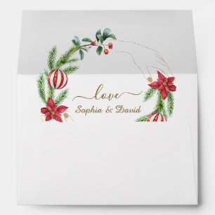 Winter Holidays Christmas Wedding Return Address  Envelope