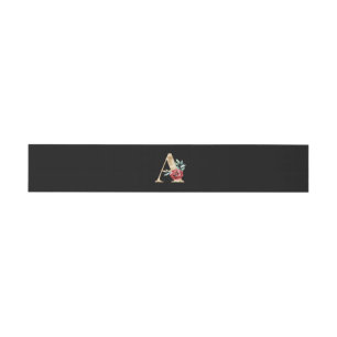 Winter holidays initials letter A Invitation Belly Band