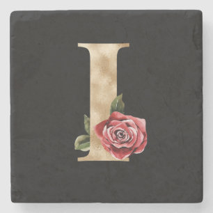 Winter holidays initials letter I Stone Coaster