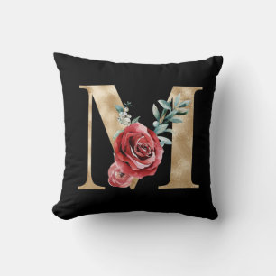 Winter holidays initials letter M Cushion
