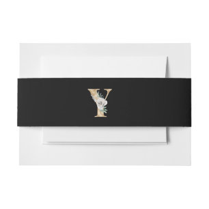 Winter holidays initials letter Y Invitation Belly Band