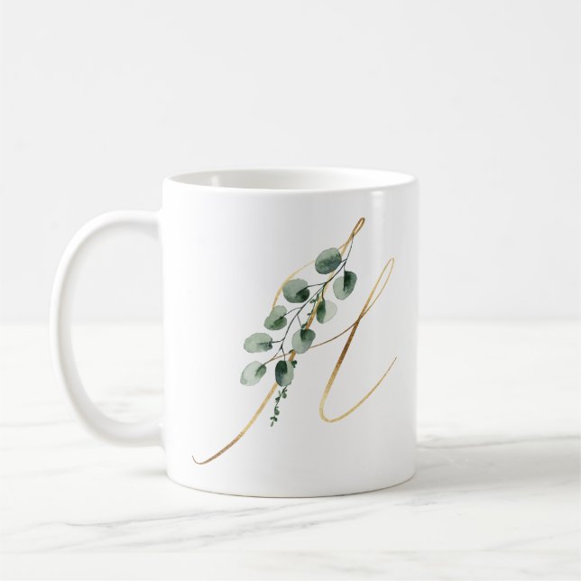Winter holidays initials mug (Left)