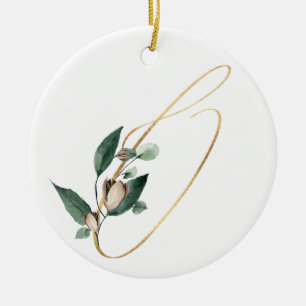 Winter holidays initials ornament