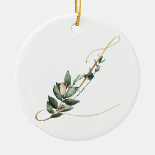 Winter holidays initials ornament