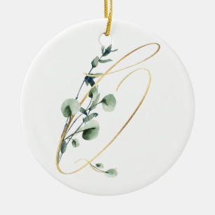 Winter holidays initials ornament