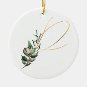 Winter holidays initials ornament