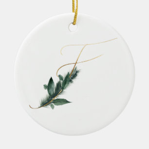 Winter holidays initials ornament
