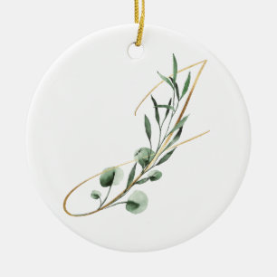 Winter holidays initials ornament