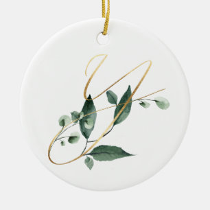Winter holidays initials ornament