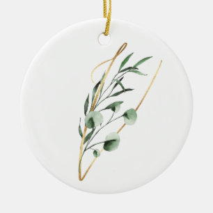 Winter holidays initials ornaments