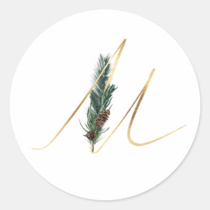 Winter holidays initials sticker