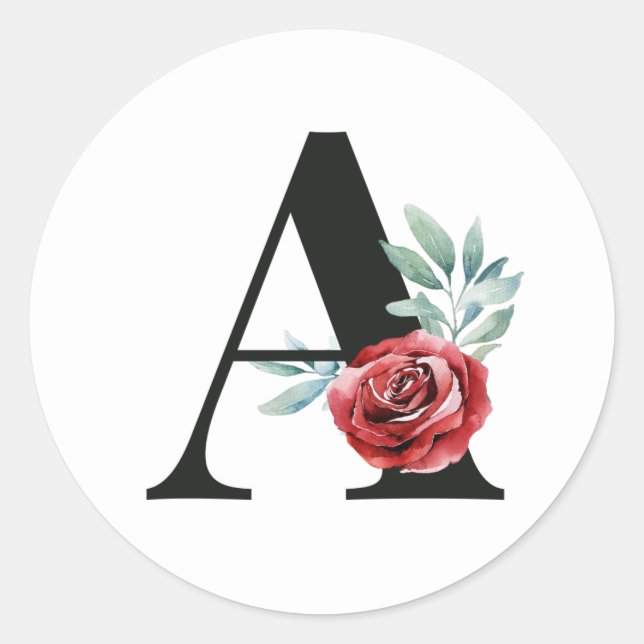 Winter holidays initials sticker letter A (Front)