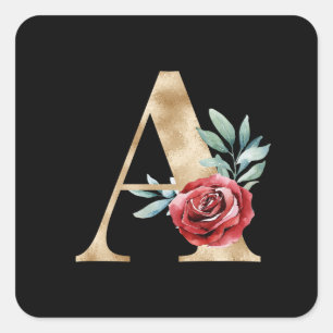 Winter holidays initials sticker letter A