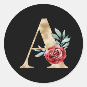 Winter holidays initials sticker letter A