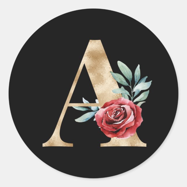 Winter holidays initials sticker letter A (Front)