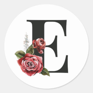 Winter holidays initials sticker letter E