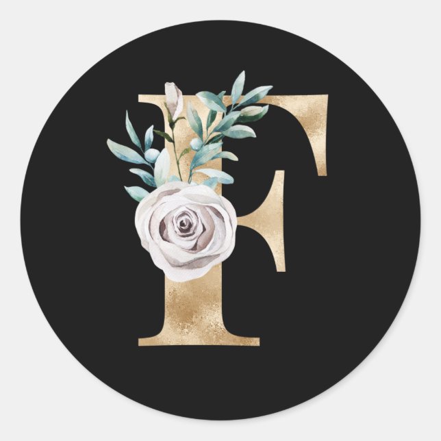 Winter holidays initials sticker letter F (Front)