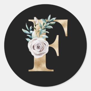 Winter holidays initials sticker letter F