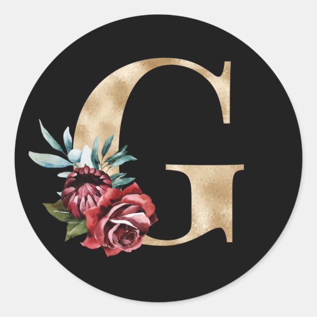 Winter holidays initials sticker letter G (Front)