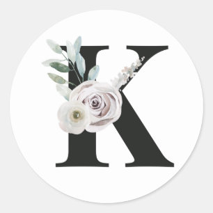 Winter holidays initials sticker letter K