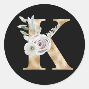 Winter holidays initials sticker letter K