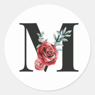 Winter holidays initials sticker letter M