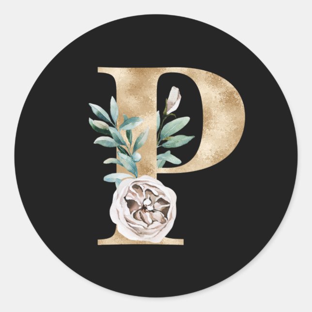 Winter holidays initials sticker letter P (Front)