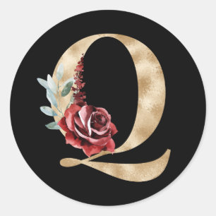 Winter holidays initials sticker letter Q