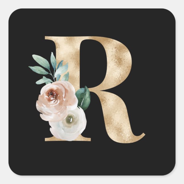 Winter holidays initials sticker letter R (Front)