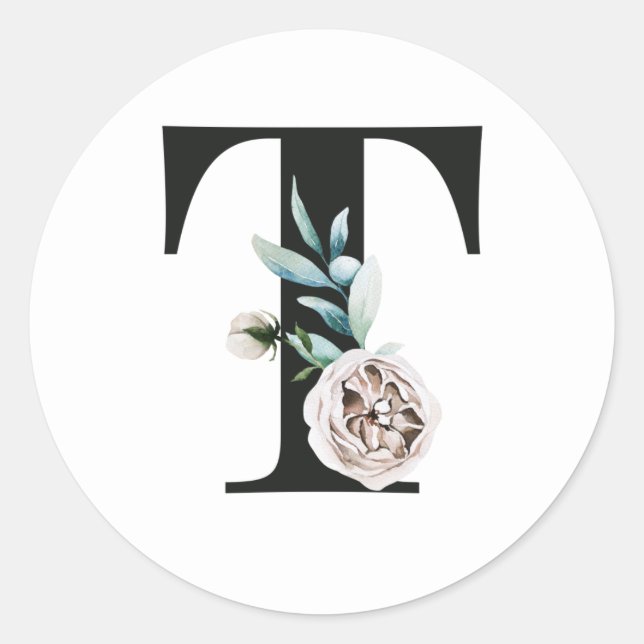 Winter holidays initials sticker letter T (Front)