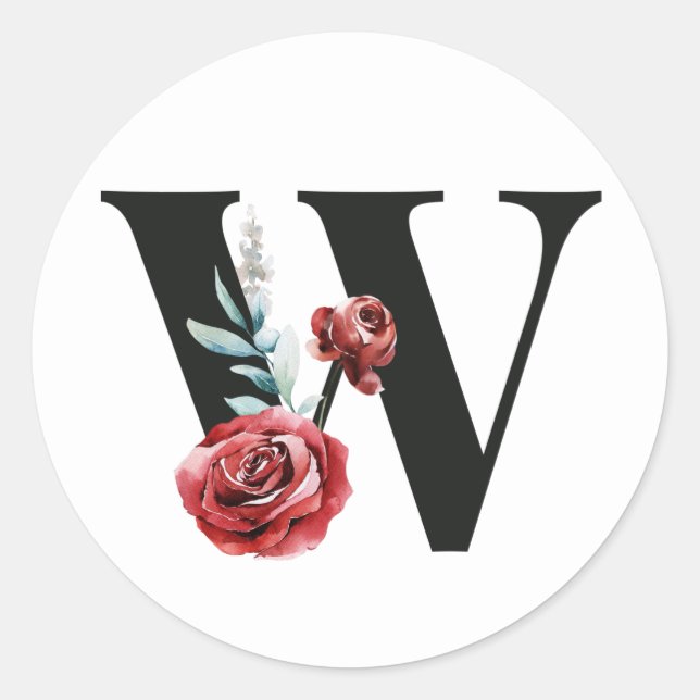 Winter holidays initials sticker letter W (Front)