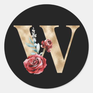 Winter holidays initials sticker letter W