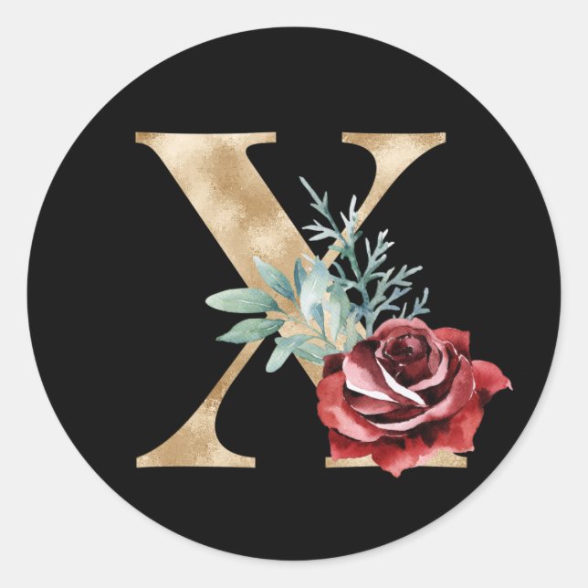 Winter holidays initials sticker letter X (Front)