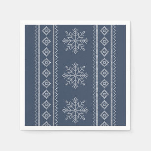 Winter holidays knitwear snowflake design napkin