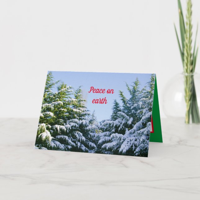 Winter holidays, pretty winter scene, Christmas Card (Front)