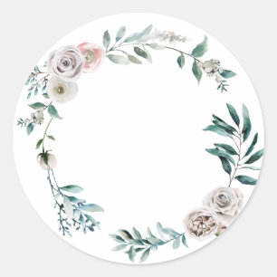 Winter holidays roses wreath sticker
