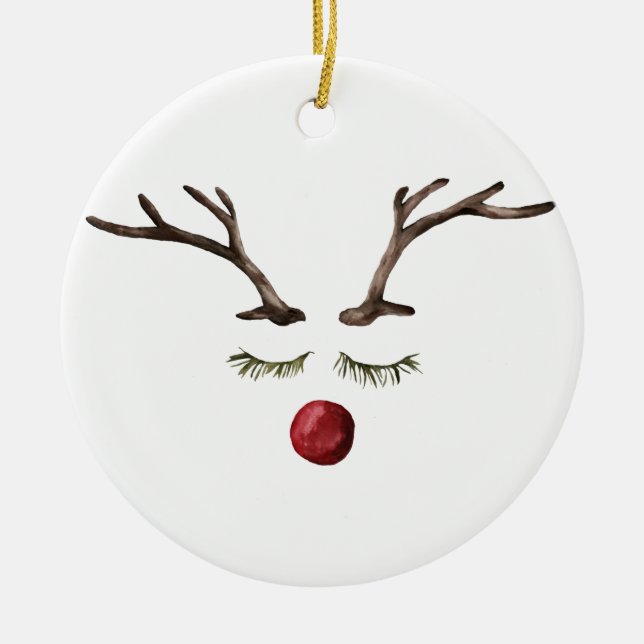 Winter holidays Rudolph Ceramic Tree Decoration (Front)