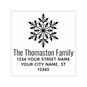 Winter Holidays Snowflake Name Return Address #3 Self-inking Stamp