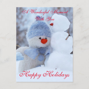 Winter Holidays Snowman Greeting Postcard