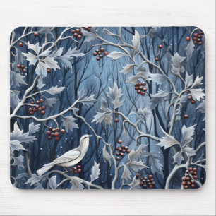Winter Holly Bird Mouse Mat
