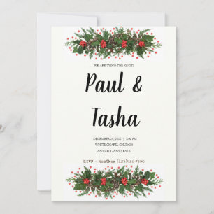 Winter Holly Wedding Invitation